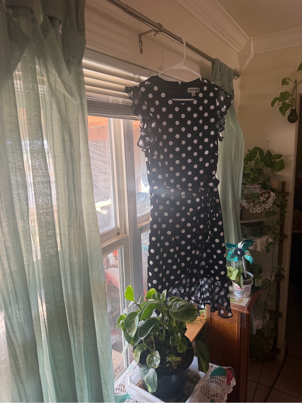 Shelby & Palmer Black and White Polka Dot Midi Dress